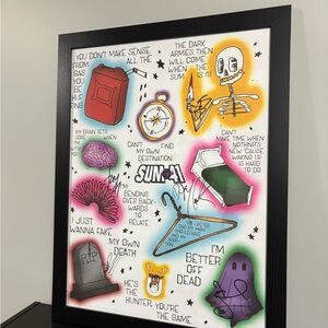 Sum 41 VIP Exclusive poster autographed and framed
